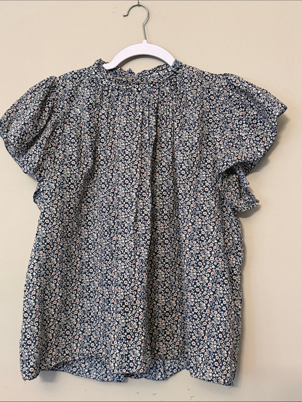 TROVATA Birds of Paradis Carla Highneck Floral Blouse Small